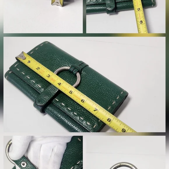 Bcbgmaxazria Large Green Leather Wallet - Picture 12 of 16